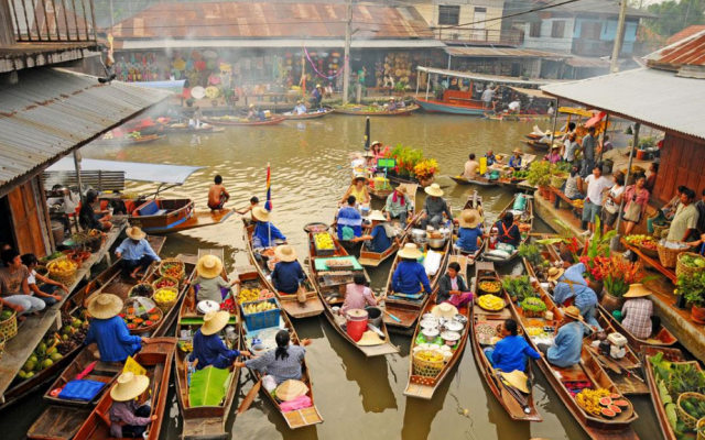 Dạo chơi chợ nổi Damnoen Saduak - khu chợ cổ lâu đời nhất Thái Lan